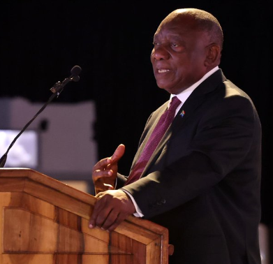 Cyril Ramaphosa addresses parliament.