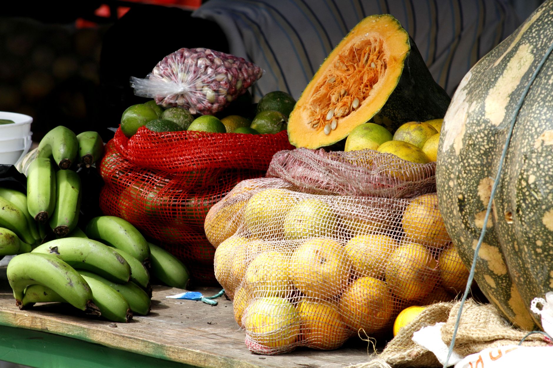 colorful fresh market produce arrangement