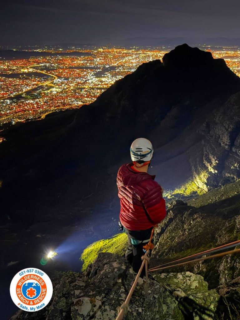 Rescue worker pictured on Table Mountain.