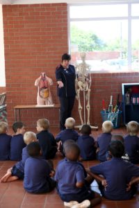 Sister Morag visits Scrummies at St Charles College, Pietermaritzburg