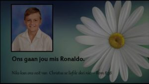 Laerskool Stulting leerder bly vir altyd in ons harte…