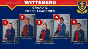 Hoërskool Witteberg Graad 12 Top 10