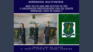Hoërskool Bultfontein: Top 3 akademiese presteerders Gr 7