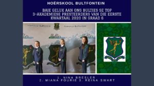 Hoërskool Bultfontein: Top 3 akademiese presteerders Gr 6