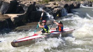 Pietermaritzburg Girls’ High School’s Olivia Woodburn achieved well  in canoe races
