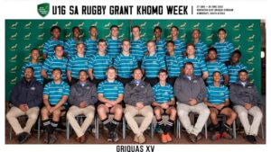 Griquas O/16 XV – Johan Louw van Uppies Speler van die wedstryd