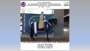 SA Boerperde – Simoné Jacobsz skitter by SA Kampioenskap
