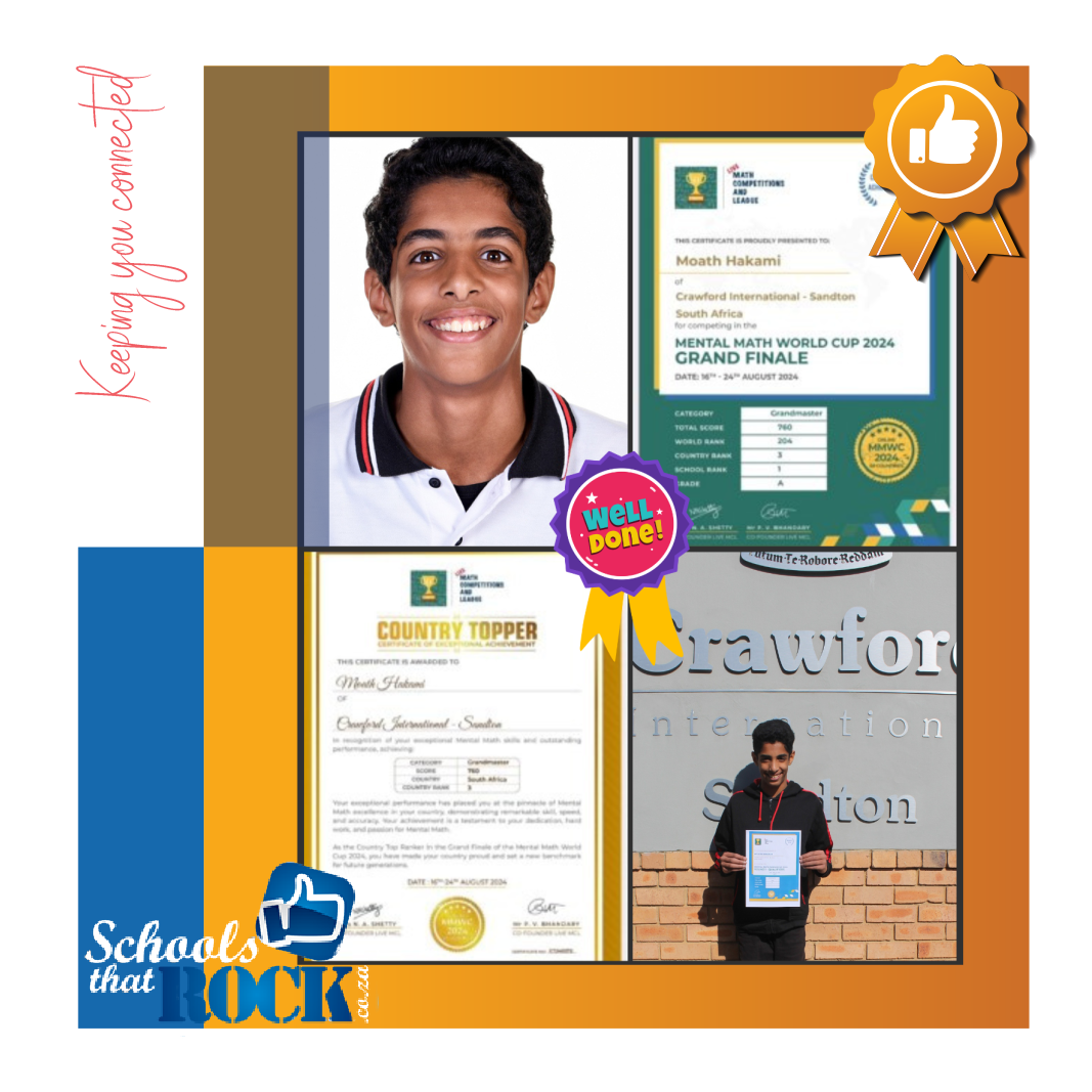Moath placed third in South Africa in the Mental Math World Cup 2024 grand finale.