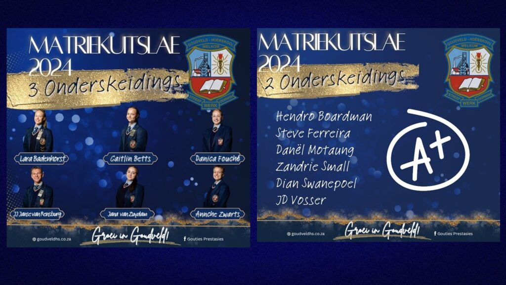 Matriekuitslae 2024 - Hoërskool Goudveld