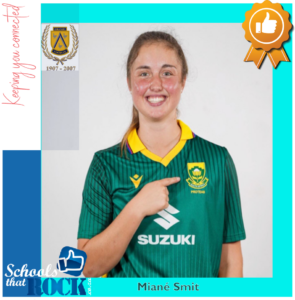 1ste senior Protea-krieketspeler – Sekondêre Meisieskool Oranje