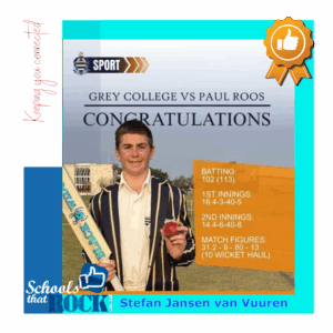 Cricket triumph – Grey College’s Stefan J van Vuuren phenomenal