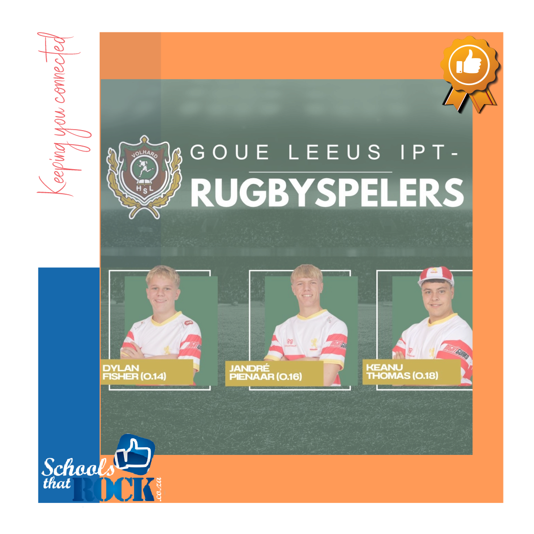 Goue Leeus IPT Rugbyspelers - Hoërskool Linden uiters trots
