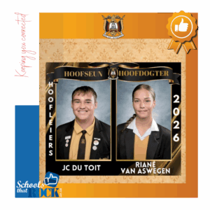 Hoofleiers 2026 – Hoërskool Dr EG Jansen trotse leiers