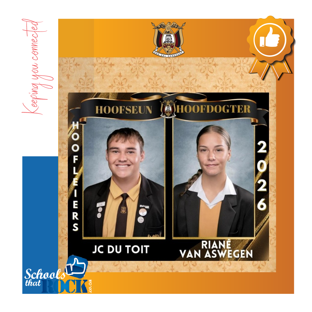 Hoofleiers 2026 - Hoërskool Dr EG Jansen trotse leiers