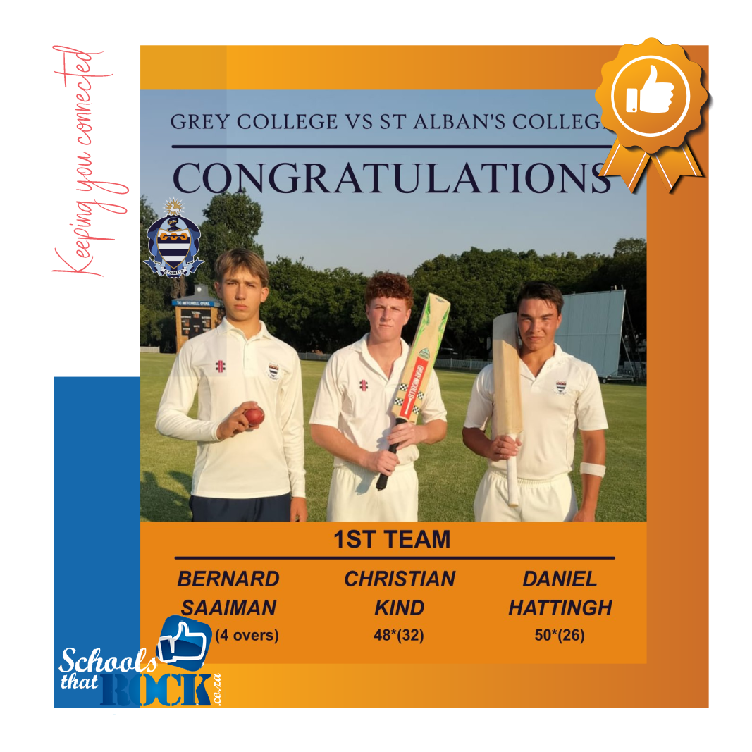 T-20 Schools Cricket - Grey College's excellent performance
