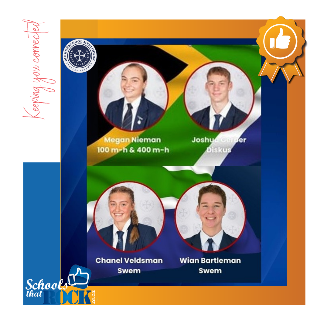 Afrika Jeugspele 2025 - Hoërskool Menlopark trots op 4 atlete.png
