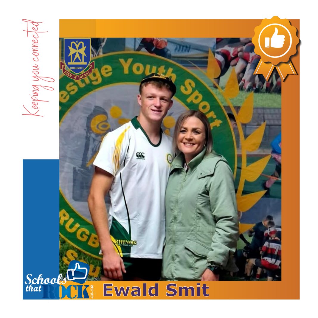 Rhinos Rugby - Hoërskool Hugenote trots op Ewald Smit