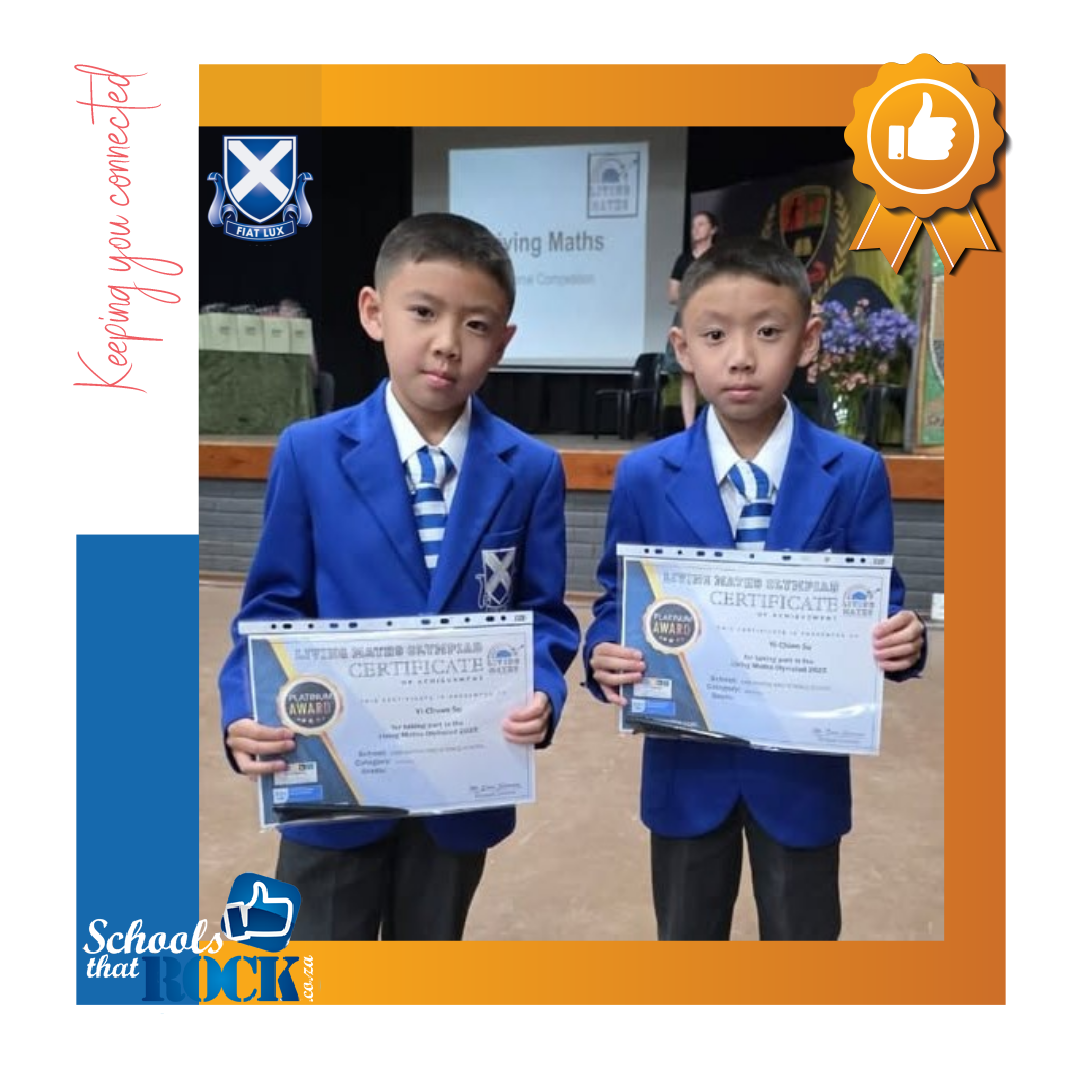 Living Maths Olympiad -St Andrew's School Bloemfontein delighted