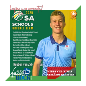 SA Skole Krieketspan – Hoërskool Garsfontein se Reuben in span