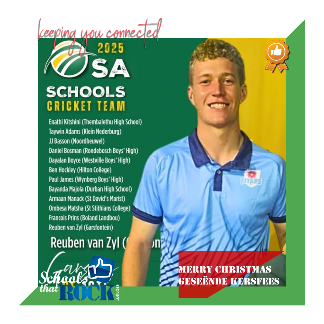 SA Skole Krieketspan - Hoërskool Garsfontein se Reuben in span