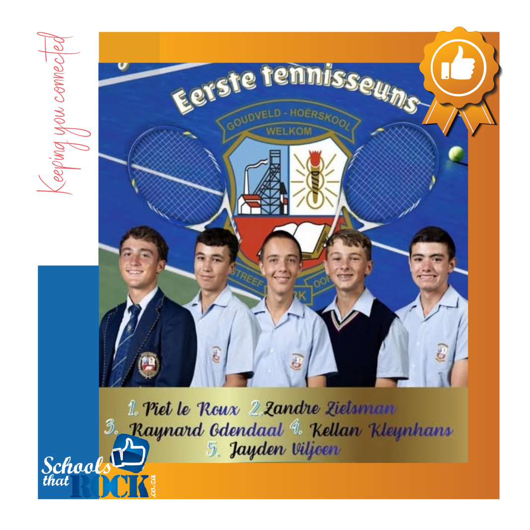 Eerste seuns-tennisspan - Hoërskool Goudveld stel trots voor