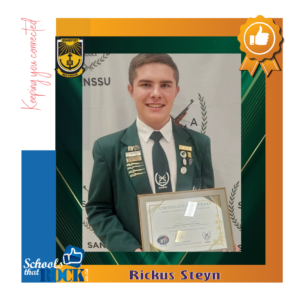 SANSSU-span – Hoërskool SPS Brandfort trots op Rickus Steyn