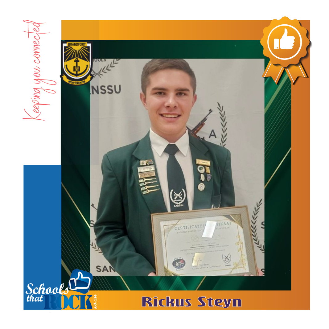 SANSSU-span - Hoërskool SPS Brandfort trots op Rickus Steyn