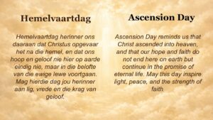 Hemelvaartdag – Ascension Day