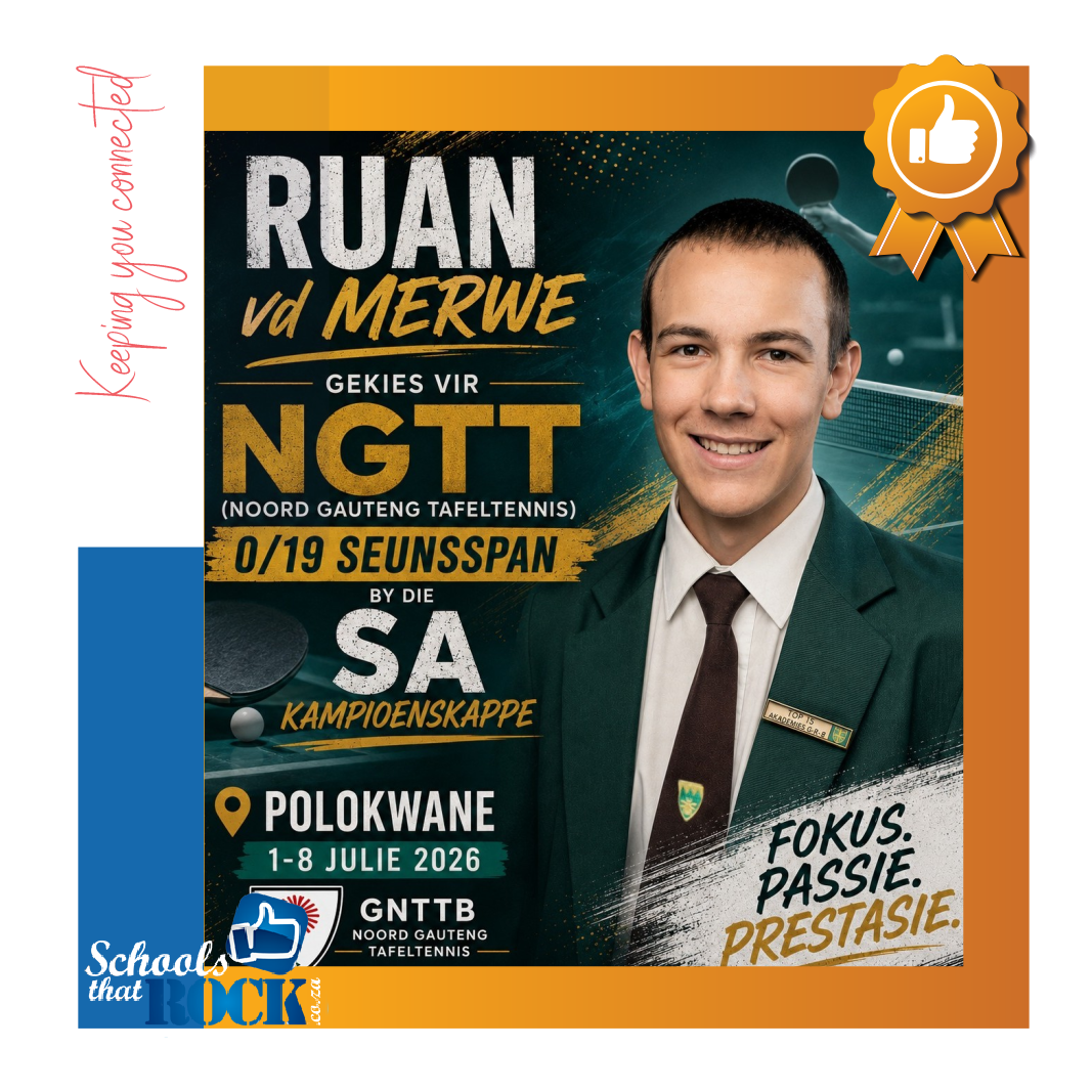 Noord-Gauteng Tafeltennis - Hoërskool Montana trots op Ruan