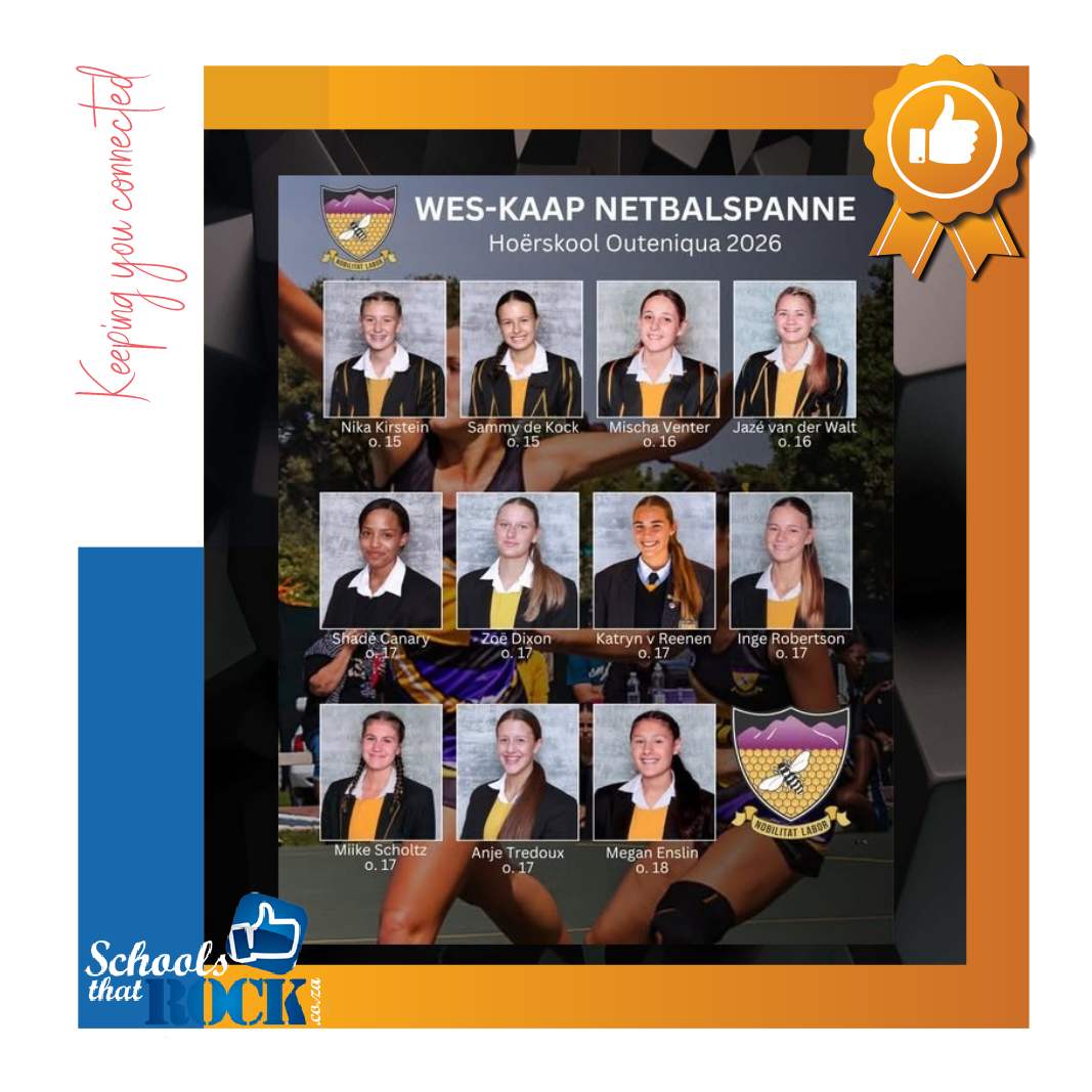 Wes-Kaap Netbalspanne vir 2026 - Hoërskool Outeniqua trots